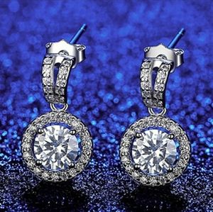 Certified 1ct t.w. Diamond Moissanite Round Earring